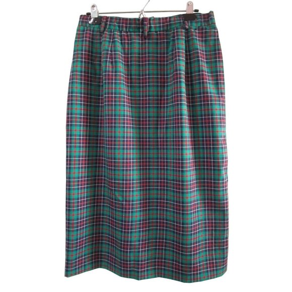 Pendleton Petite Preppy Tartan Plaid Skirt Sz 14 Damaged With Tags Repair Cutter - Picture 2 of 16